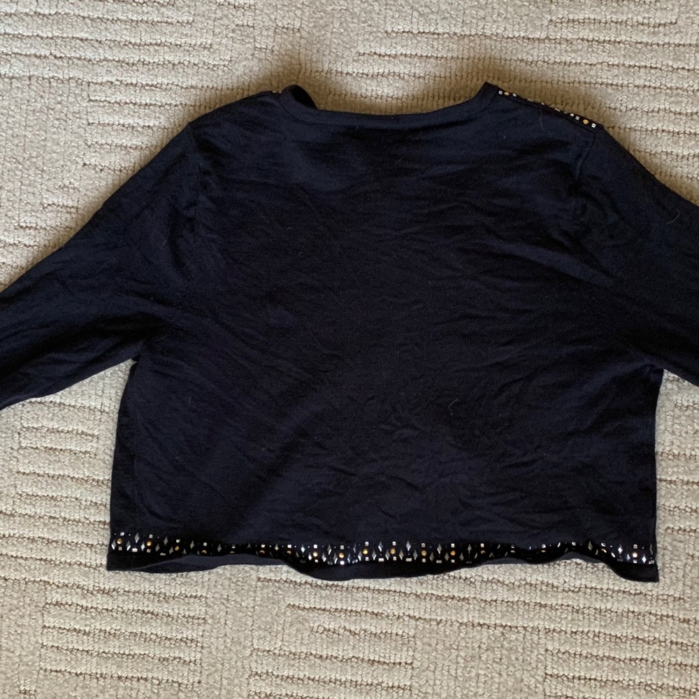 Calvin Klein Embellished Black Crop Cardigan - Picture 6 of 6